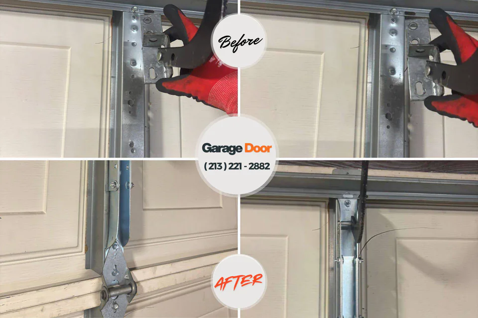 Before and after: garage door repair Pioneer, OH